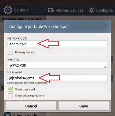 Mengubah wi-fi dan hotspot