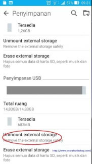 Unmount external storage