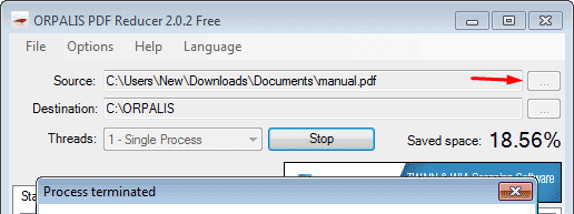 Kompress file pdf dengan Orpalis PDF Reducer Free