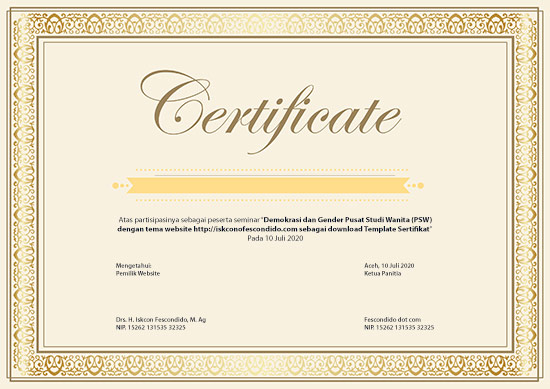 Download template sertifikat