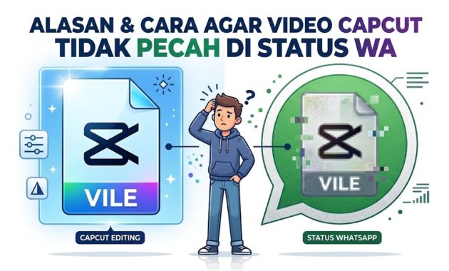 Ilustrasi alasan sistem kompresi WhatsApp dan panduan awal cara agar video Capcut tidak pecah di status WA