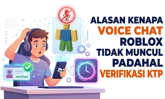 Ilustrasi yang menjelaskan alasan teknis kenapa voice chat roblox tidak muncul padahal sudah verifikasi identitas resmi.