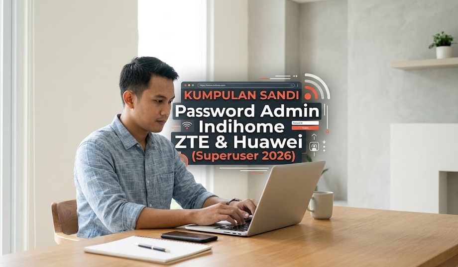 Daftar lengkap kredensial Password Admin Indihome bawaan pabrik untuk router ZTE dan Huawei.
