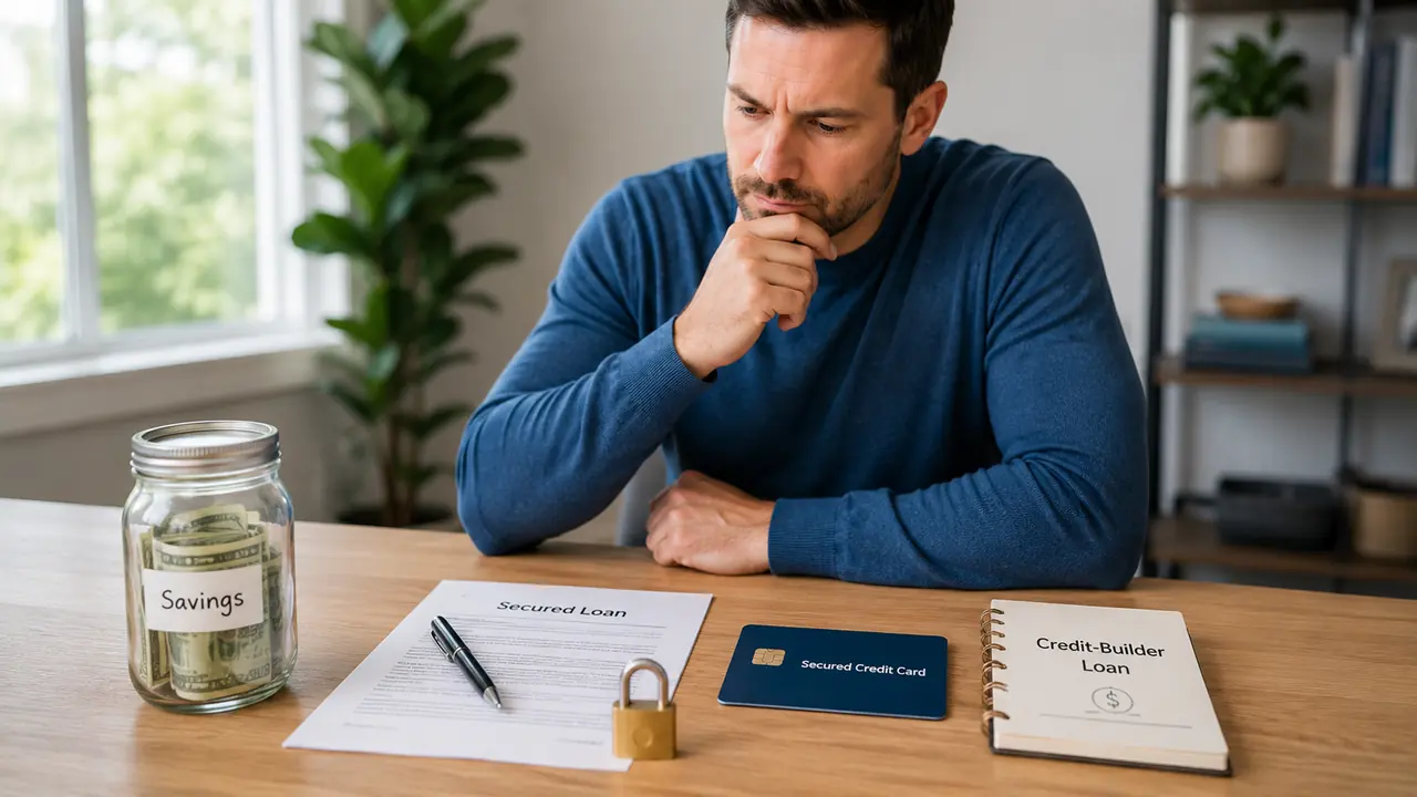 Comparison of share secured loan, savings, secured card, and credit-builder loan