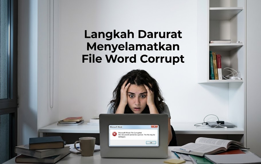 Langkah darurat menyelamatkan ketikan skripsi yang berubah menjadi File Word Corrupt beberapa jam sebelum tenggat waktu.