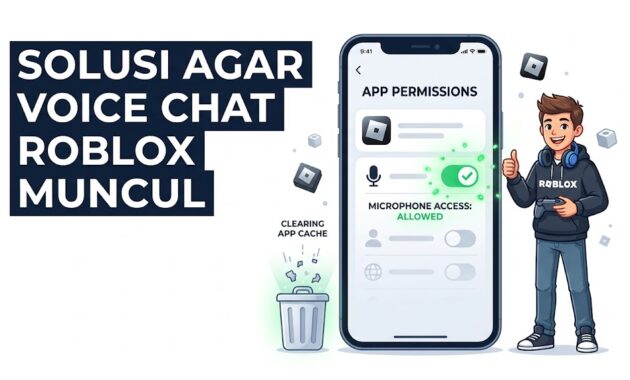 panduan mengaktifkan izin mikrofon di HP untuk mengatasi masalah kenapa voice chat roblox tidak muncul padahal sudah verifikasi.