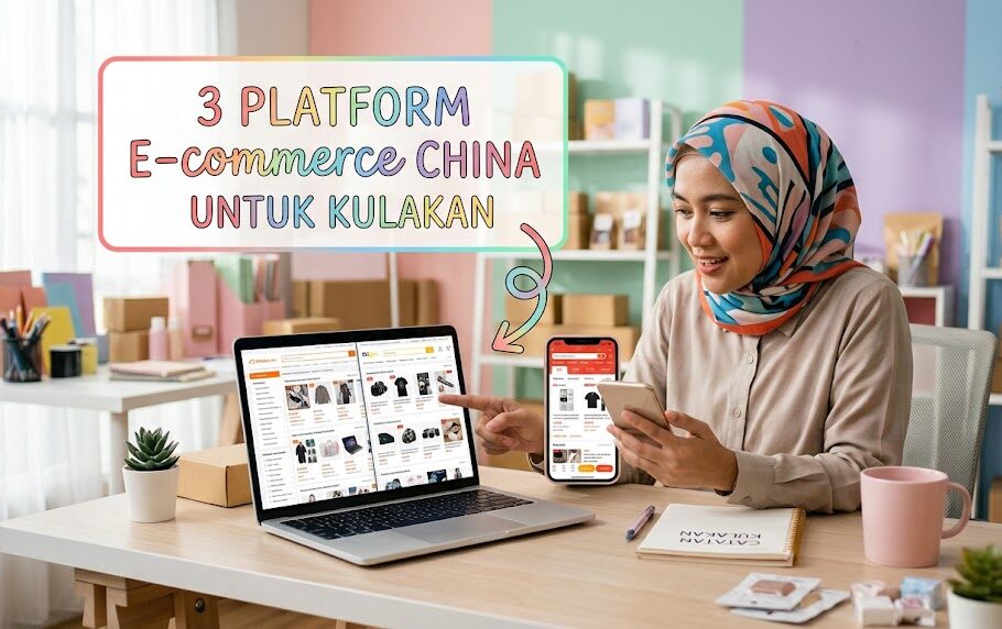 Pengusaha membandingkan e commerce China untuk mencari barang grosir yang akan dijual di Indonesia.