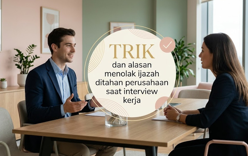 Trik komunikasi elegan saat menolak syarat ijazah ditahan perusahaan saat sesi wawancara.